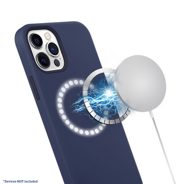 iPhone 12 mini Compatible Case Cover With Liquid Silicone And Compatible With MagSafe Technology - Navy